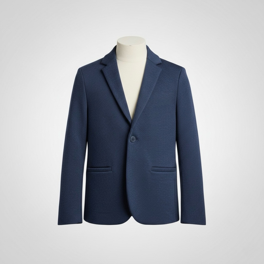 Zara Kids Navy Blue Knit Boys Blazer